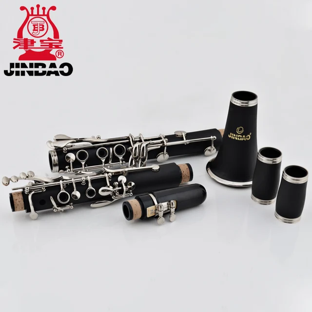 Best price at $108 Cheap New JINBAO JBCL-530 Student Clarinet 17 key Professional clarinete B Flat Nickel plated Clarinet reeds case woodwind instruments