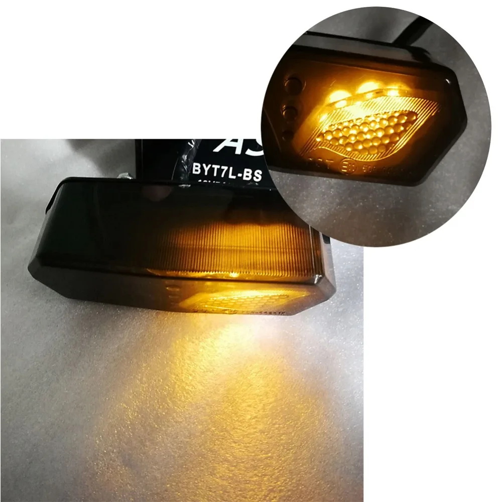 

Motorcycle LED Tail Light Turn Signal Running Brake Stop Indicators Red Amber Turn Lamp for Honda Grom MSX125 CBR650F 2015-2017