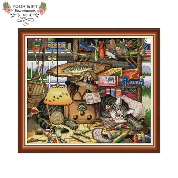 

Your Gift DA207 14CT 11CT Counted and Stamped Home Decor I Am Interested In Fishing Needlework Needlepoint Cross Stitch kits