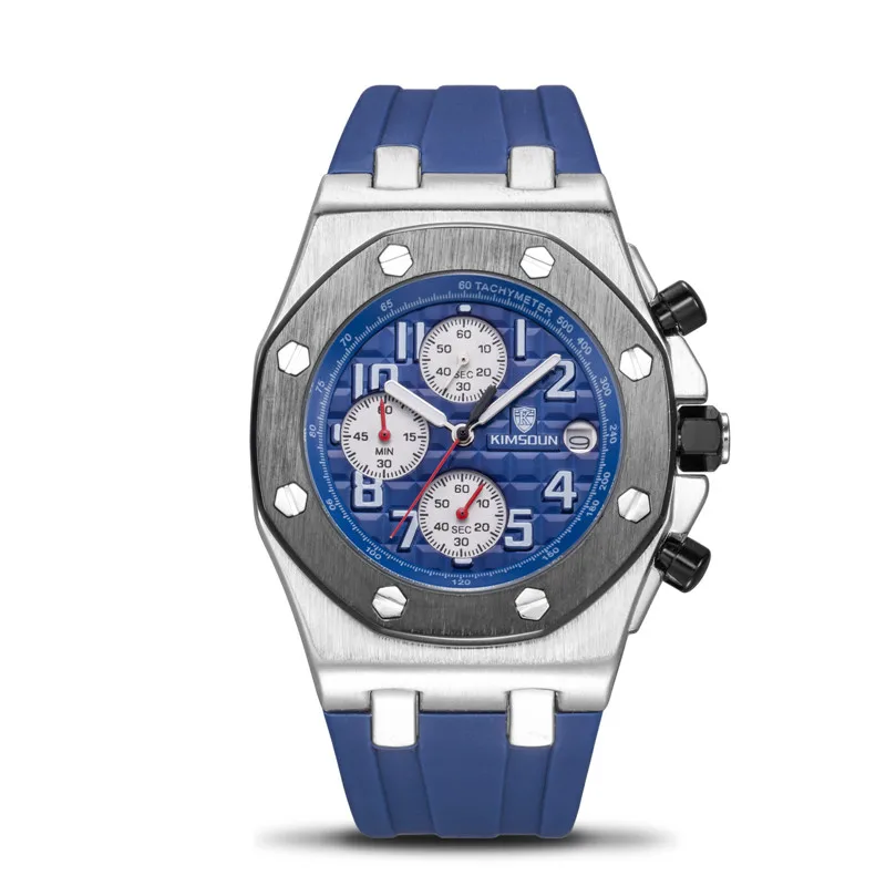 KIMSDUN модные роскошные брендовые деловые мужские часы Relojes Hombre, все вспомогательные циферблаты, кварцевые часы для мужчин, спортивные мужские часы Relogio