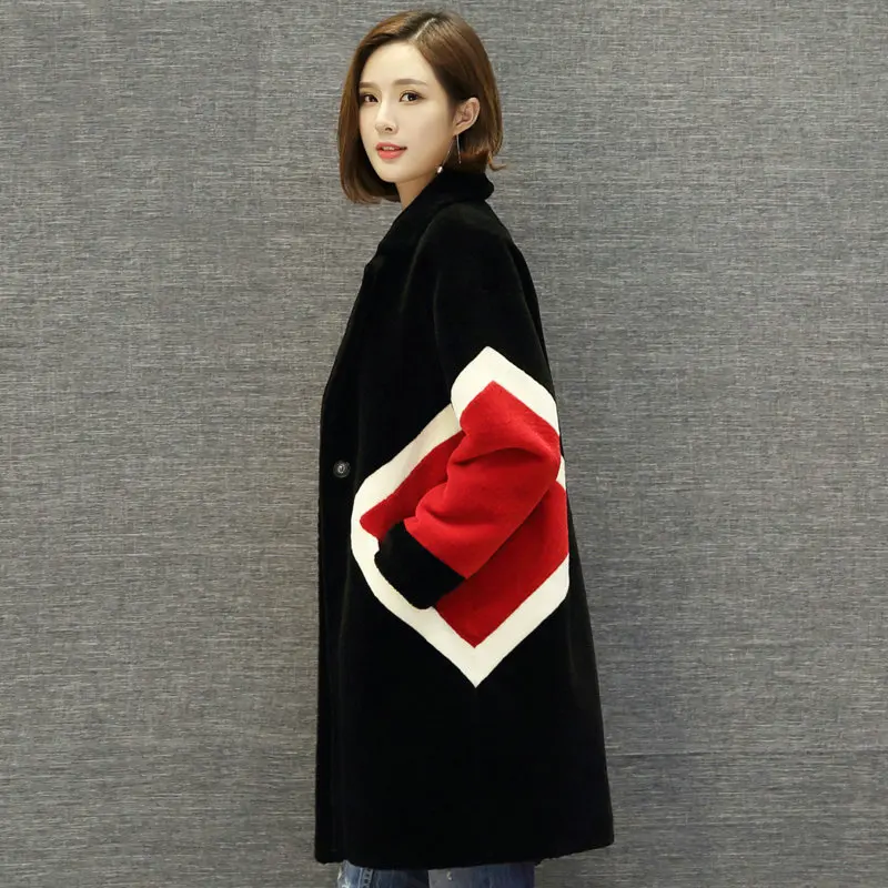 5XL Mouton 100% Wool Coats Tonfur Women's Jacket Real Fur Coat Winter Jackets Women's Clothing Tops Winter not leather plus size