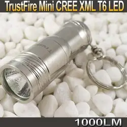 TrustFire мини-01 1000 люмен мини портативный брелок CREE xm-l T6 светодиодный фонарик факел + 1200 мАч 16340 /CR123 + Зарядное устройство