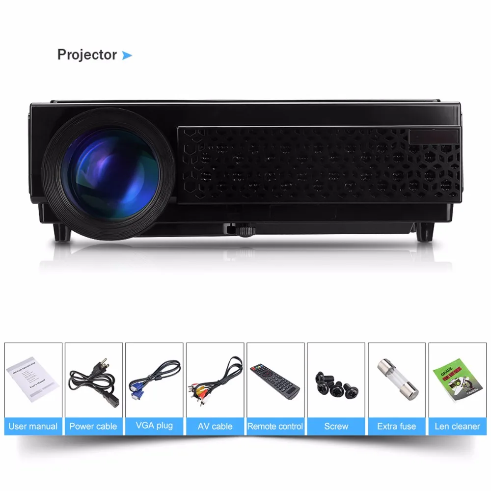 Excelvan LED 96+ LED Full HD LED 5500Lumens Home Cinema Projector TV 3D LCD Multimedia Video Game Projector/ Proyector/Beamer -in Projectors from Computer ...