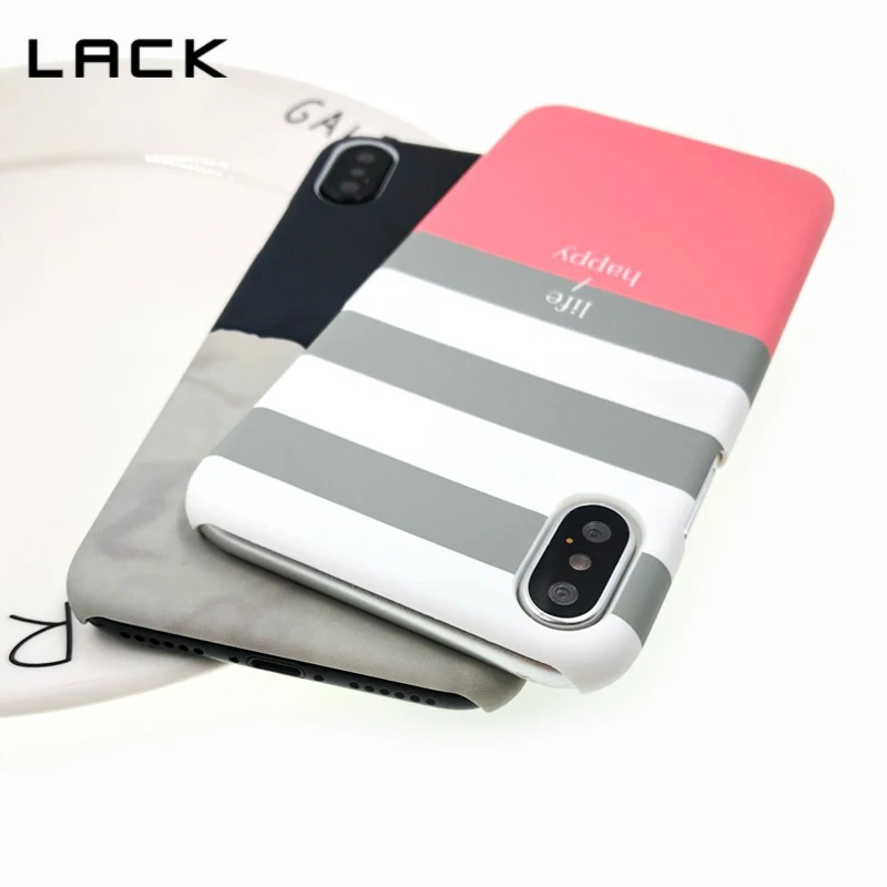 Модные чехлы для iphone X с надписью LACK Fashion матовый чехол в полоску рисунком фруктов