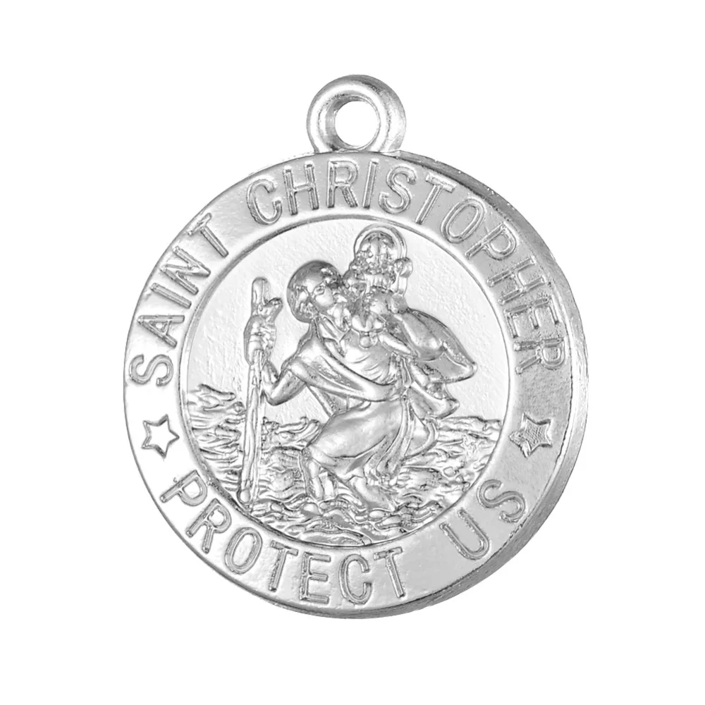 My shape Pendentif de la médaille de la Saint-christ pour la Protection des états-unis, bijou de couleur or, pour la Protection religieux catholique, vente en gros, 20 pièces