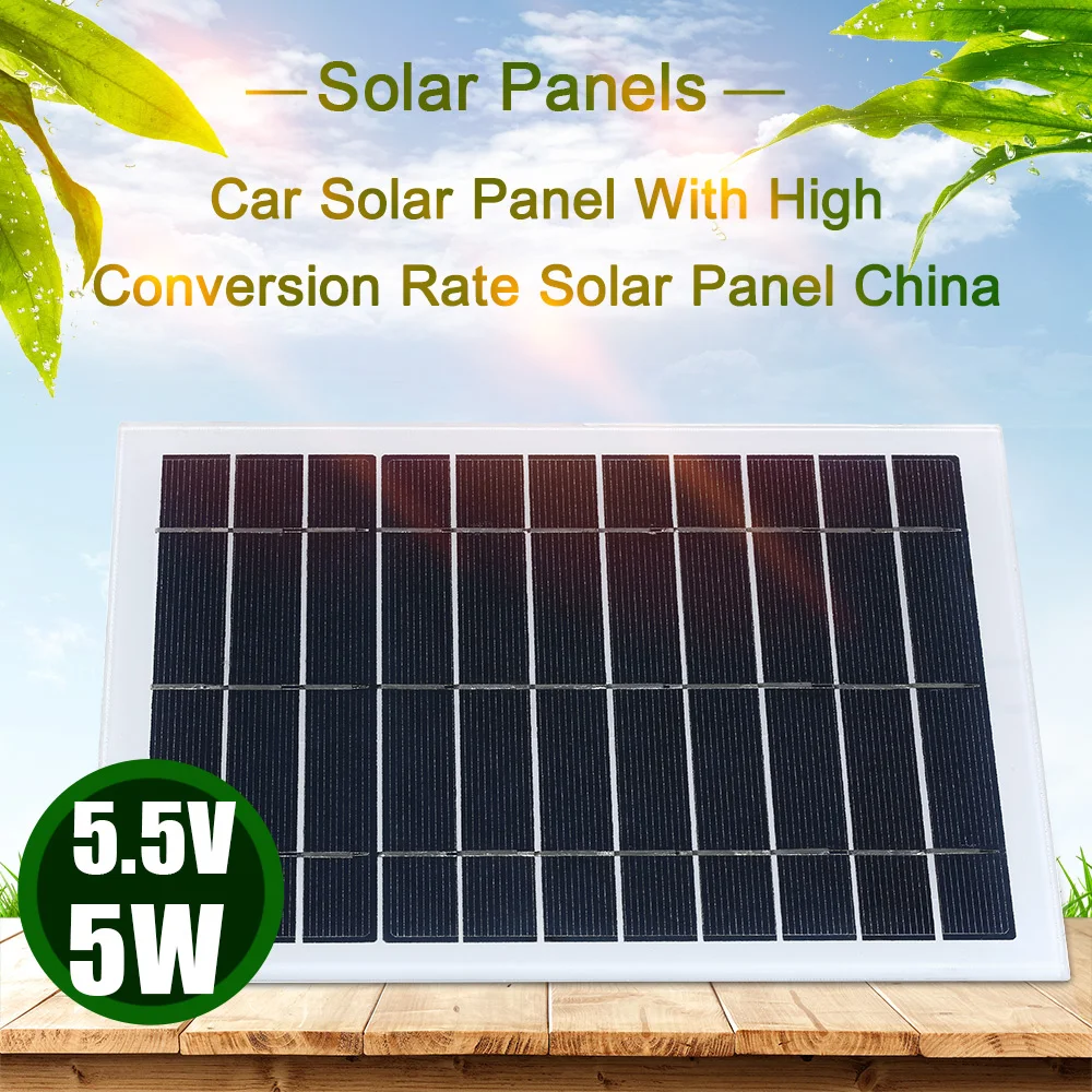 

Car Solar Panel With High Conversion Rate 5.5V 5W Solar Panel China Auto Accessories
