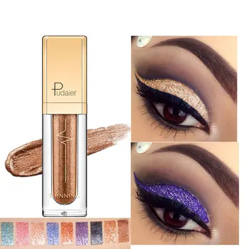 

Pudaier 1PC 18 Colors Glitter Eyeshadow Liquid Pigment Makeup Crayon Metallic Maquillage Diamond Eye Shadow Pallete Makeup