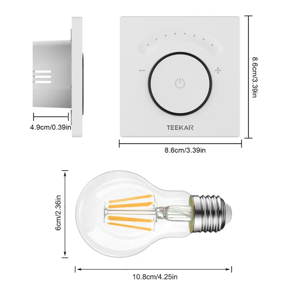 INTERRUPTEUR GRADATEUR VARIATEUR de puissance tactile digital lampe 230V