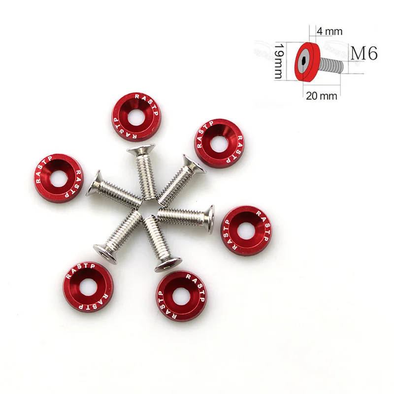 RASTP 10pcs M6 болт JDM СТИЛЬ автомобиля модифицированные шестигранные крепежные детали