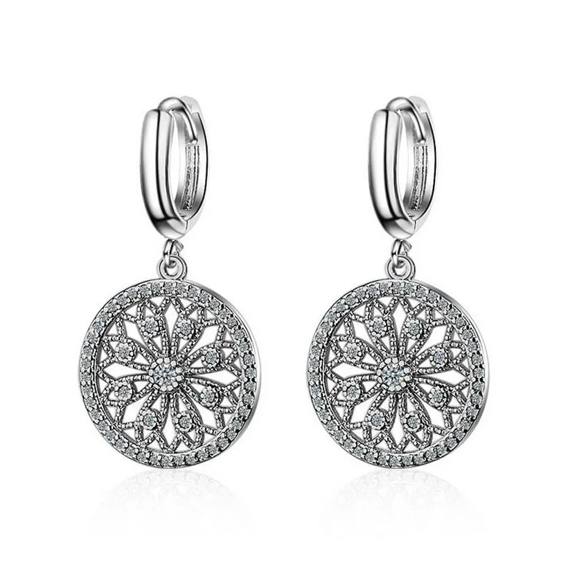 Серьги кольца женские из серебра 925 пробы с прозрачным Цирконом|fashion hoop earrings|hoop