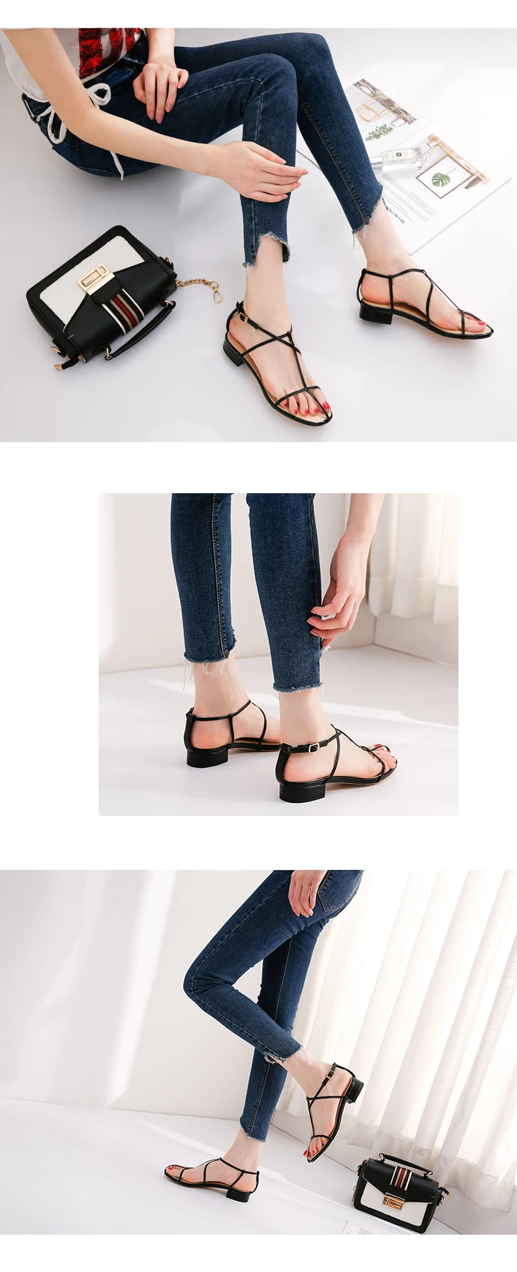 BaoYaFang/Новинка; женские летние босоножки; модная обувь на низком каблуке; женские вечерние босоножки на толстом каблуке; женская свадебная обувь; Новое поступление