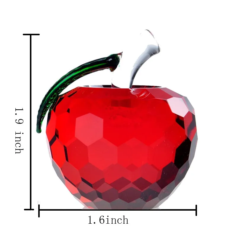 H& D Хрустальное красное яблоко пресс-папье 40 мм художественное стекло Коллекционные фигурки лучшие для рождественских подарков домашний Свадебный декор подарки