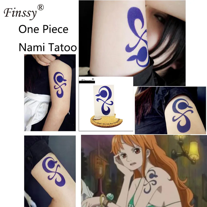 Anime Hatsune D.VA Sasuke Luka Zombie Scar Cosplay Tattoo Trafalgar Law Nami Sticker Gaara Sasuke Fairy Tail Tattoo - Color: Nami