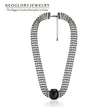 

Neoglory Black Light Yellow Gold Color Rhinestone Chunky Chain Necklaces For Women Big Statement Jewelry 2020 Fashion Gift