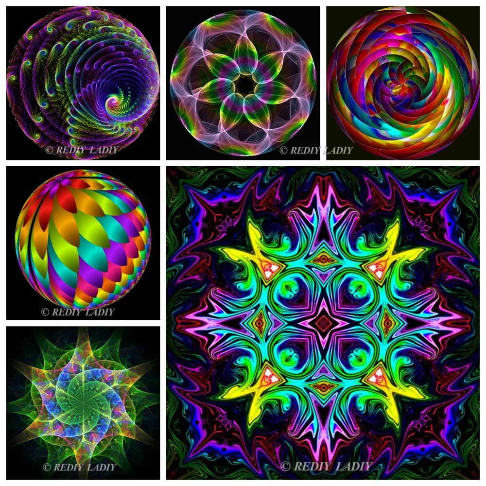RF84725A  REDIY LADIY Diamond Embroidery Mandala 5D DIY Diamond Painting Cross Stitch Full Square Rhinestones Mosaic Pattern Home Decor