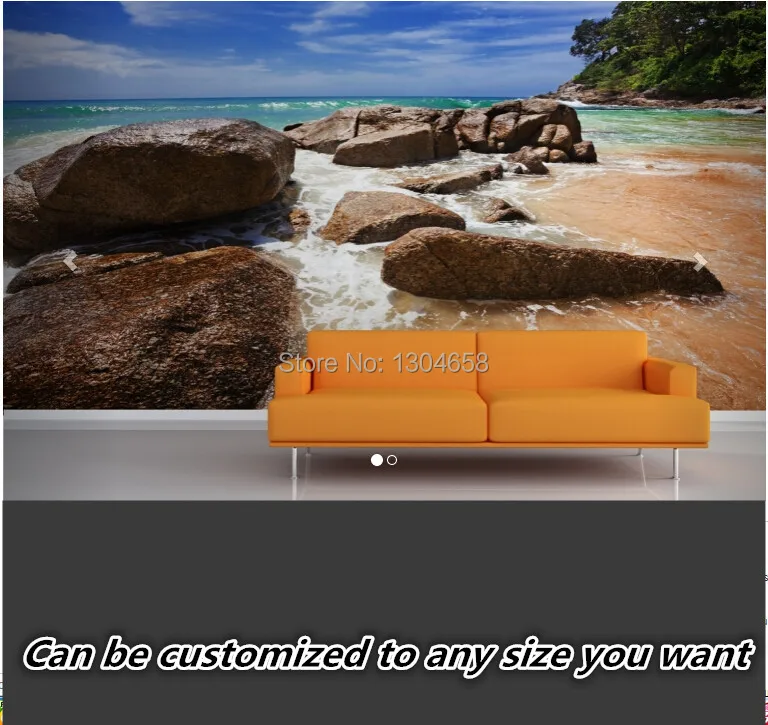 Free shipping custom 3D large mural living room sofa bedroom TV backdrop wallpaper corridor Breaking Shoreline Wall Mural | Обустройство