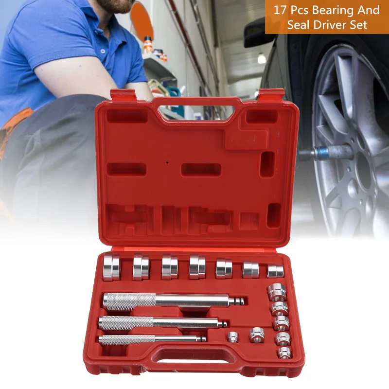 

Aluminum Wheel Bearing Race Seal Bush Driver Set 17PC Kit Removal Tool Kit Hardware Shafts Bearing Accessories