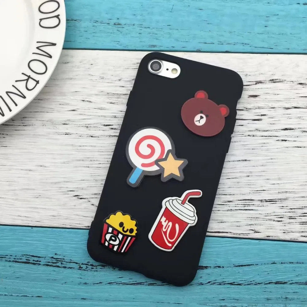 1 Pc Lot Lembut Tpu Diy 3d Silikon Kartun Beruang Kelinci Popcorn