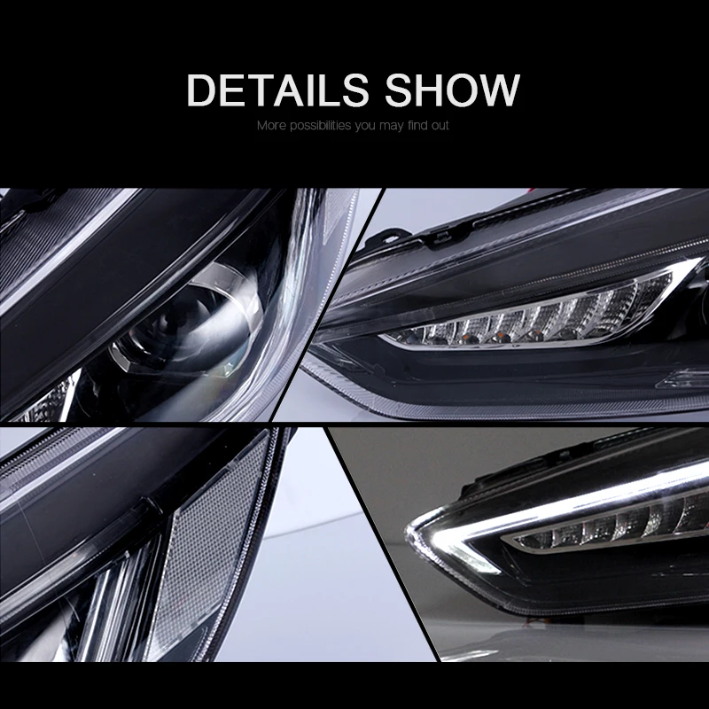 CNSUNNYLIGHT For Ford Focus 2015 2016 2017 Car Headlight Assembly LED Demon Eyes DRL Turn Signal Xenon HID Projector Lens (3)