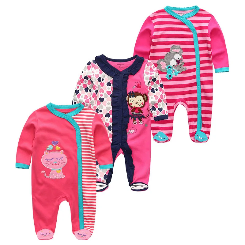 

3Pcs/sets Unisex Baby Girls Clothes Newborn Long Sheeve Boys Rompers Japamas Roupas de bebe Jumpsuit 3 6 9 12M Clothing