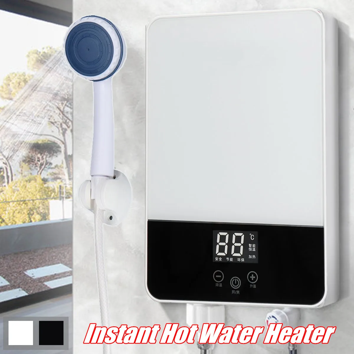 

Instant Heating Electric Hot Water Heater 220V 6500W Quick Heating Constant Temperature With Shower Nozzle LED Display