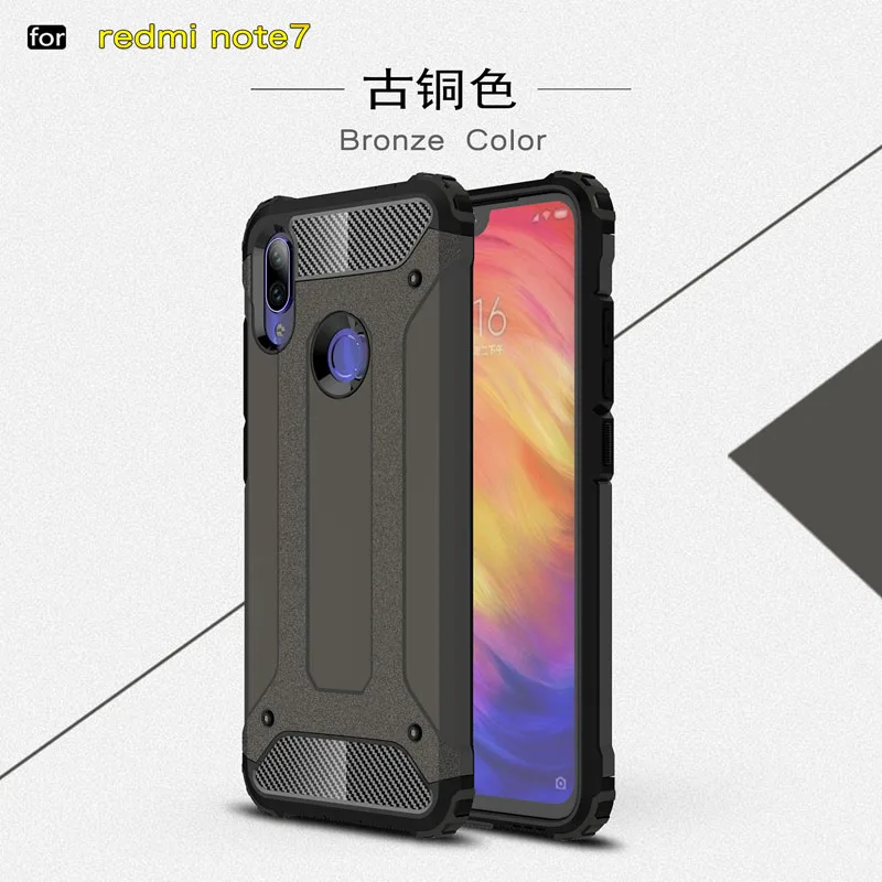 Противоударный чехол для Xiao mi Red mi Note 7, гибридный защитный чехол, полный Чехол, Xao mi xiomi Red mi Note7 Pro, ТПУ и жесткий чехол-бампер из поликарбоната, чехол s Funda