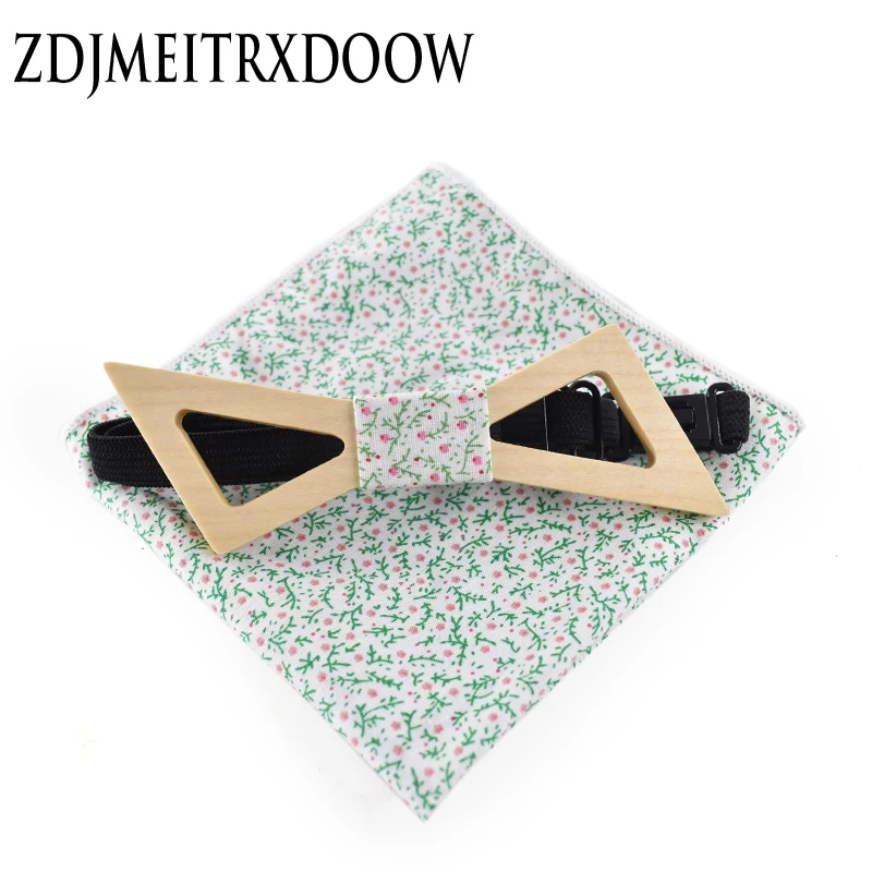  Men ties designers fashion handkerchief Set Men tie Striped fashion Dot Wooden tie quality wedding 