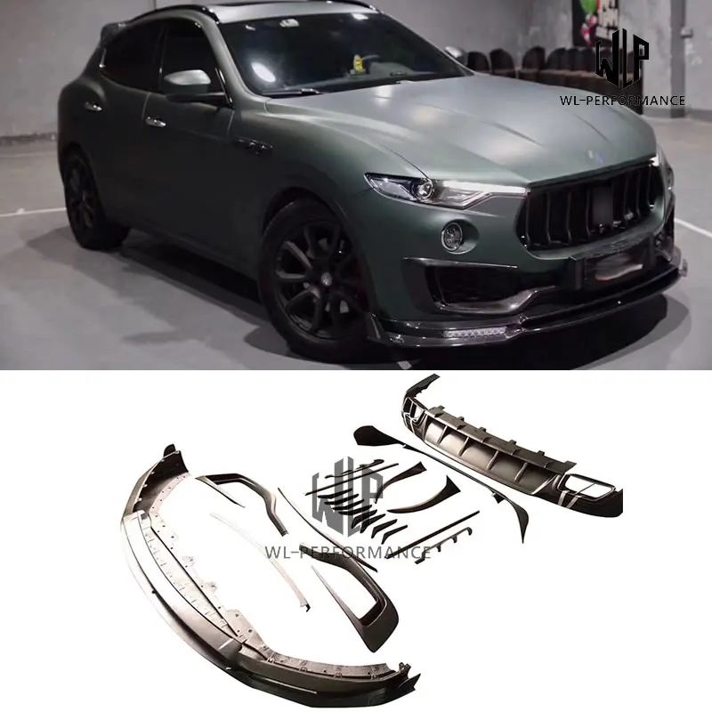 

High quality Carbon fiber Front splitter Rear diffuser Body Kits For Maserati Levante Mansory style Car styling