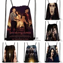 Пользовательские сумеречные Сага Рассвет шнурок рюкзак сумка милый рюкзак дети ранец(черная спинка) 31x40 см#180531-03-08