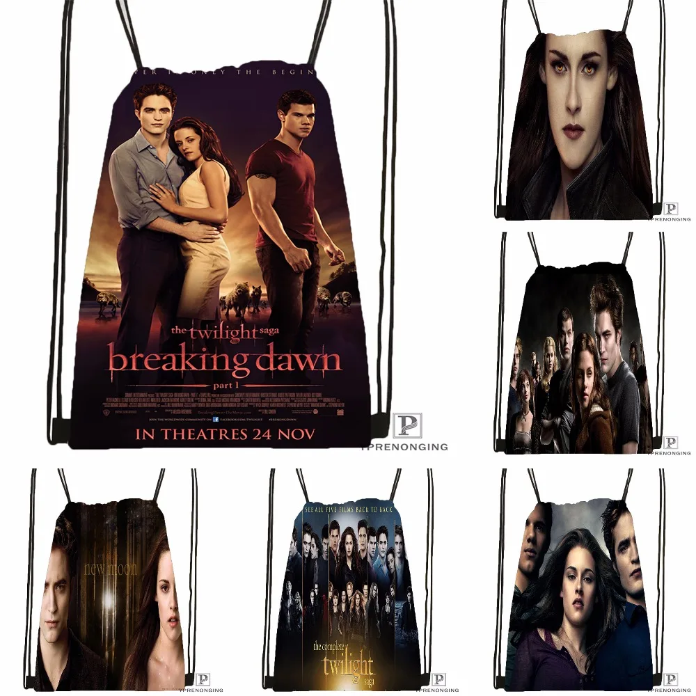 

Custom Twilight Saga Breaking Dawn Drawstring Backpack Bag Cute Daypack Kids Satchel (Black Back) 31x40cm#180531-03-08
