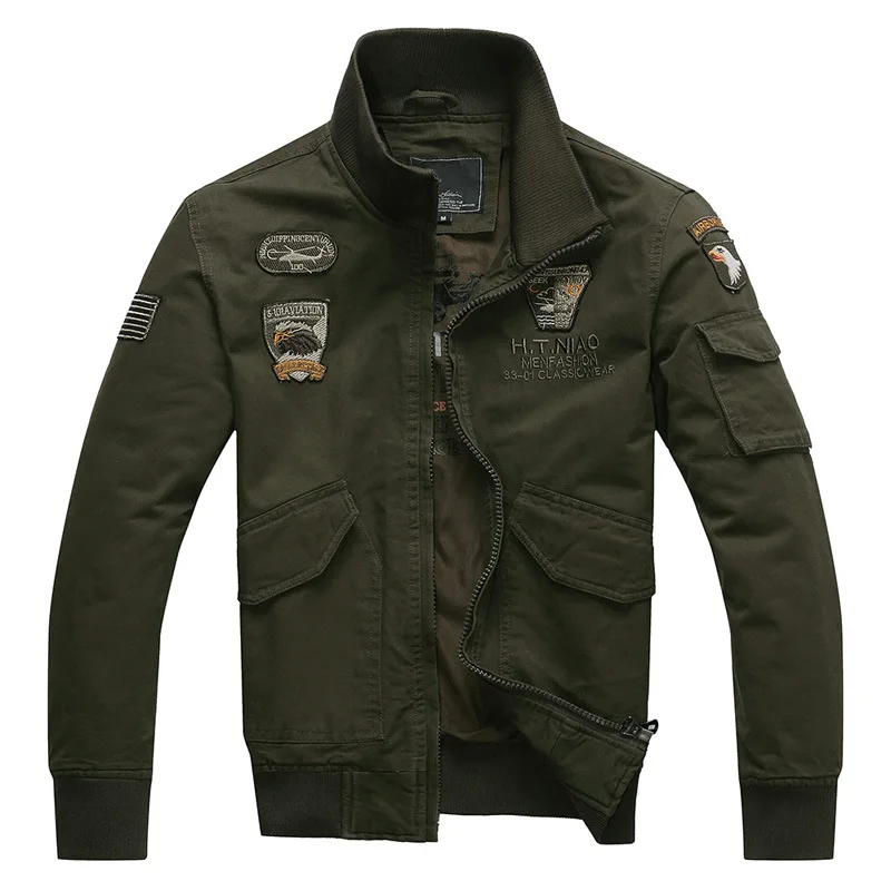 Новинка, мужская мода, ВВС США 1, модная короткая авиационная куртка, хлопковая зимняя теплая куртка-бомбер, мужская куртка в стиле милитари США 4XL