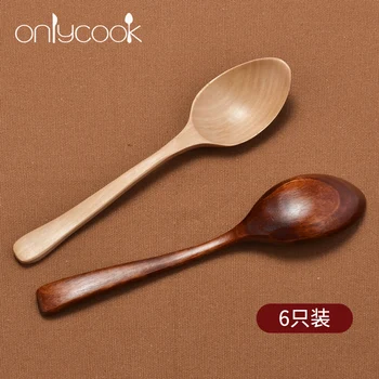 

Onlycook 6 Wooden Spoons, Porridge Spoon, Japanese Tableware, Wooden Spoon, Spoon