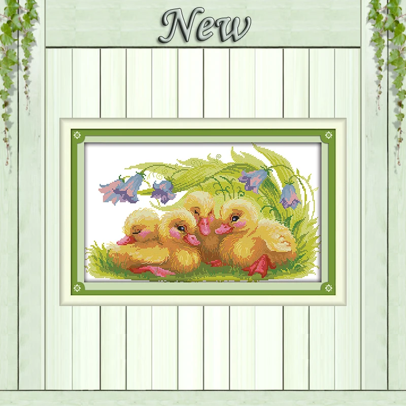 

The baby ducks animal decor painting Counted Printed on canvas DMC 11CT 14CT Chinese Cross Stitch kits Needlework Set embroidery