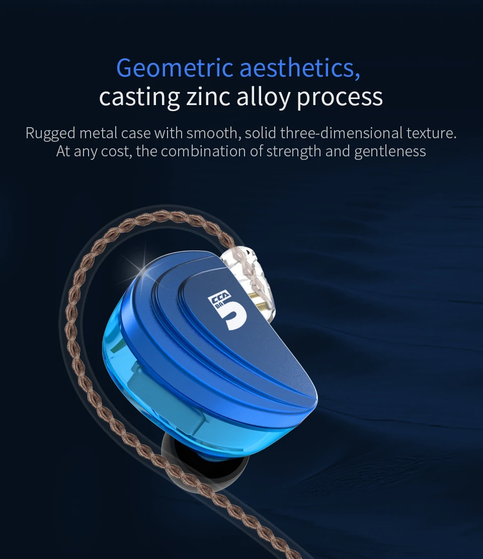 New CCA A10 Earphones 5BA Balanced Armature Drive Earphones In Ear Earbuds HIFI Bass Monitor For KB10 KB06 CCA C16 C10 ZS10PRO