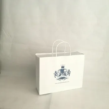 

Premium Luxury Eco White Kraft Paper Shopping Bag with Handles for Ads Clothes Shoes Gifts Promotion Free Shipping Shopper Bag