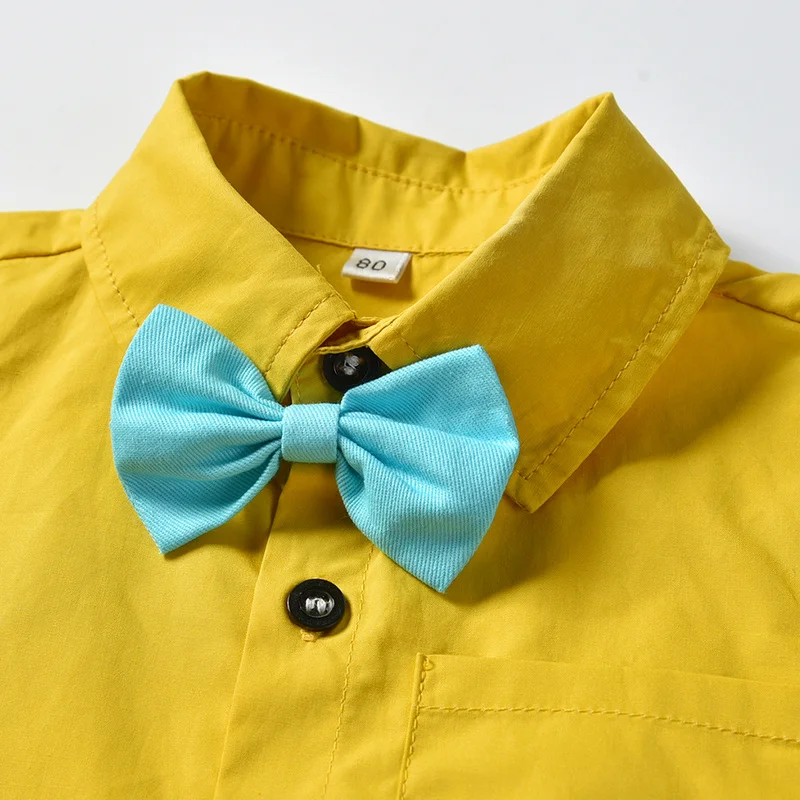 Tem doger/комплекты одежды для мальчиков летняя детская одежда для мальчиков Детский Костюм Джентльмена рубашка с галстуком+ комбинезон, комплекты одежды из 2 предметов костюмы для мальчиков