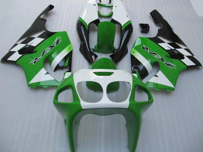 

Motorcycle Fairing kit for KAWASAKI Ninja ZX7R 97 99 00 01 02 03 ZX 7R 1997 2000 2003 TOP Green white Fairings set+Gifts KA12