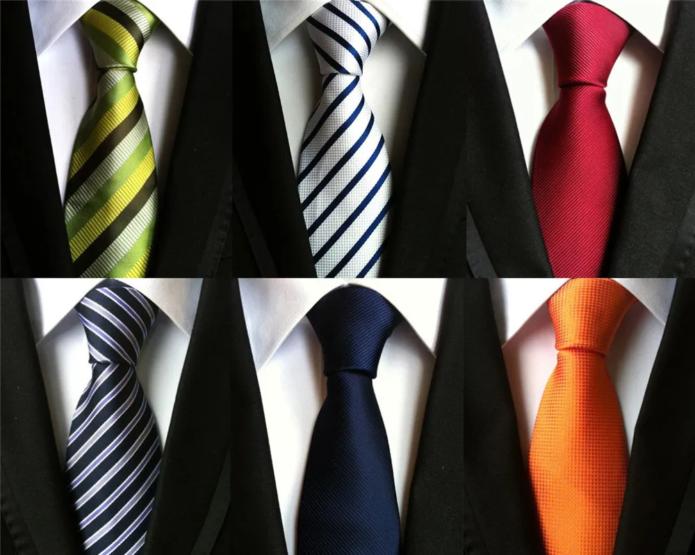 Желтый фиолетовый зеленый красный синий белый мужской деловой галстук формальный полосатый 8 см жаккард Свадебный галстук узкий классический галстук