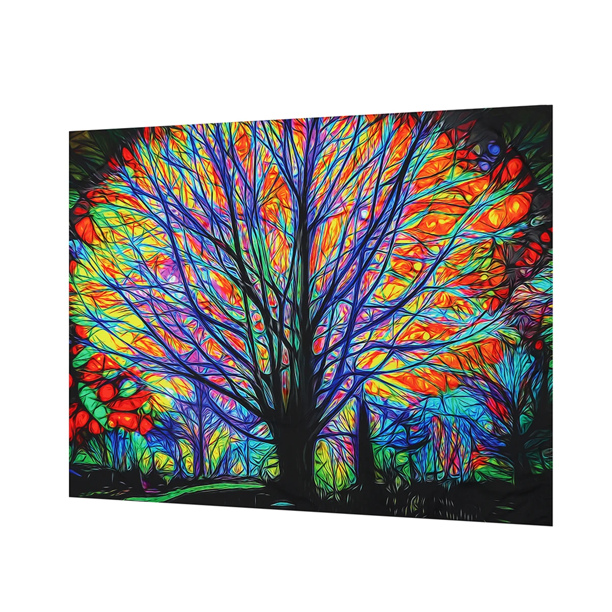 

Lighting Tree Pattern Wall Tapestry Home Decorations Wall Hanging Forest Starry Night Tapestries For Living Room Bedroom