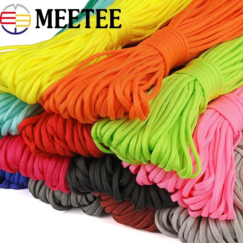 Beste 1 Roll 5mm 7 Core Strand Parachute Cord Koord Touw Paracord voor Outdoor Camping Tent Klimmen Armband Touwen Survival kit 26 M
