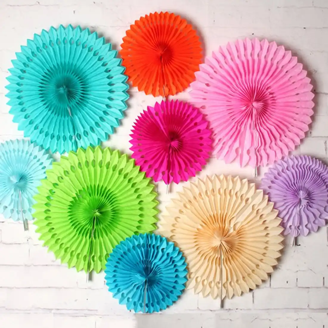 12 Pack Mix Hanging Paper Flowers Party Fan Tissue Paper Fan Festival Party Wedding Home Birthday Decor Fan-Multicolor 12 Pack Mix Hanging Paper Flowers Party Fan Tissue Paper Fan Festival Party Wedding Home Birthday Decor Fan-Multicolor