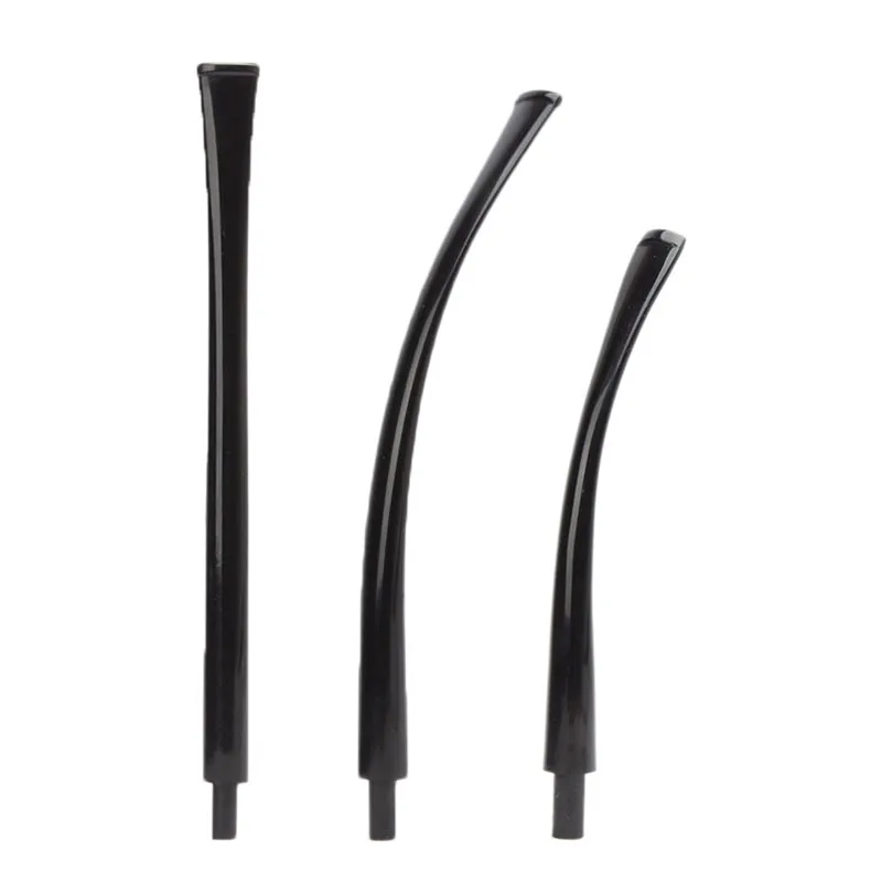 Wholesale 3pcs/lot Black Acrylic Pipe Mouthpiece 3mm Filter Stem for Tobacco Smoking Pipe Long Mouthpiece be0103 be0045 be0047