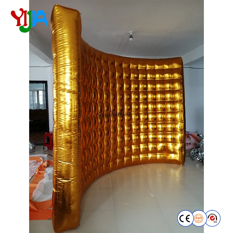 Shipping Free Total Gold Or Total Silver Inflatable Wall Photo Booth Background Inflatable Wall For Party Wedding Events