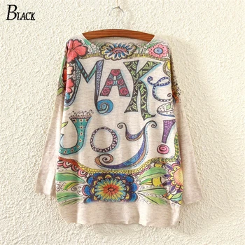 

15 Color Print Women Sweater 2019 New Spring Winter Arrival Pull Femme Cute Style Flower Round Neck Knitted Sweaters Pullovers