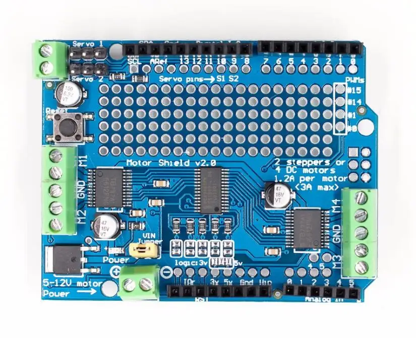 Стандартный IIC I2C TB6612 Mosfet шаговый двигатель PCA9685 ШИМ сервопривод щит V2 для Arduino
