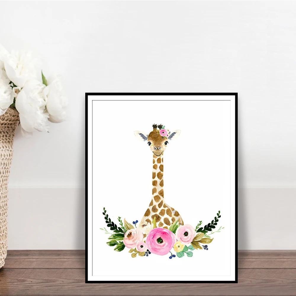 Us 2 75 45 Off Giraffe Nursery Wall Art Print Gift Woodland Safari Flower Crown Decor Poster Animal Posters And Prints In Painting Us 2 75 45 Off Giraffe Nursery Wall Art Print Gift Woodland Safari Flower Crown Decor Poster Animal Posters And Prints In Painting