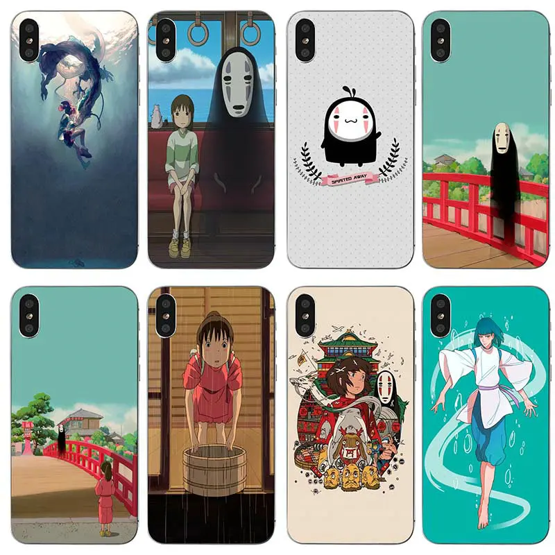 

Soft TPU Silicone Mobile Phone Cases for iPhone 4 4S 5 5S 5C 6S 6 Plus 7 7Plus X XS XR Max Coque Spirited Away Dark Ghost Anime
