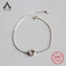 925 Sterling Silver Jewelry Round Doughnuts Bracelet for Women Jewelry Gift