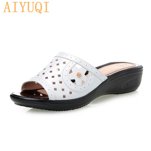 AIYUQI; женская летняя прозрачная обувь; пляжные сандалии; женские дизайнерские шлепанцы на полой подошве; Вьетнамки; женские сандалии; женские уличные шлепанцы - Цвет: white