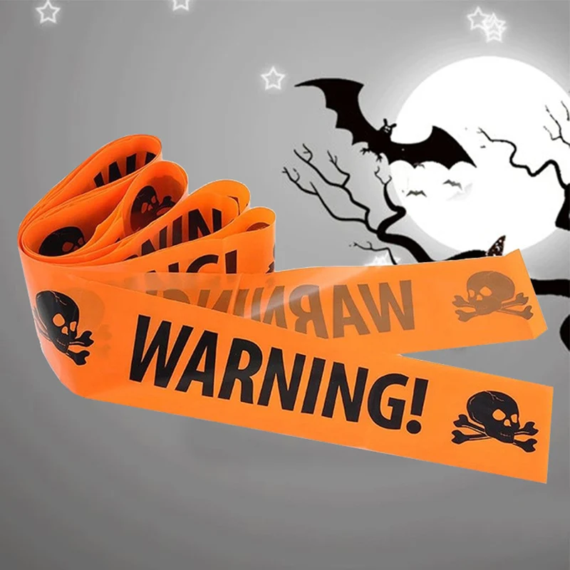 Halloween Props Window Prop Warning line Plastic Skull Head Warning